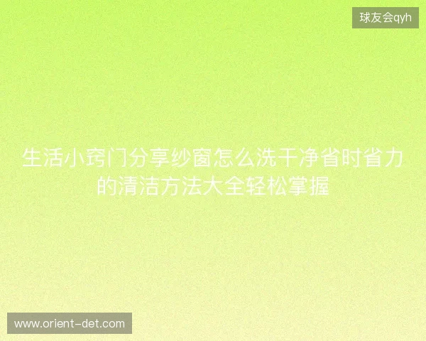 生活小窍门分享纱窗怎么洗干净省时省力的清洁方法大全轻松掌握